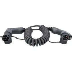 KS Tools efuturo Spiralladekabel Typ 2 auf Typ 1 Stecker, 1 Phase, bis zu 3,7 kW, 16 A, 230 V, Mode 3, 5 Meter