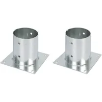 GAH Alberts Alberts 212605 Aufschraubhülse | für Rund- oder Vierkantholzpfosten | feuerverzinkt | Ø121 mm | 2er Set