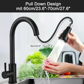 luxuskollektion Cieex Küchenarmatur Hochdruck Schwarz