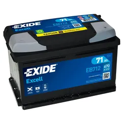 Exide EB712 Excell 12V 71Ah 670A Autobatterie