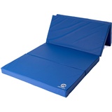 Jeflex - blaue klappbare Weichbodenmatte & Turnmatte 200 x 100 x 8 cm MADE IN GERMANY/faltbare Gymnastikmatte/platzsparende Fitnessmatte & faltbare Yogamatte/dicke Sportmatte für Kinderzimmer