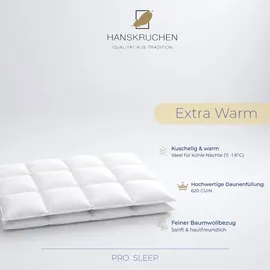 HANSKRUCHEN GmbH HANSKRUCHEN Daunendecke 155x220 cm Medium waschbar Allergiker Ganzjahresdecke atmungsaktiv Kassettendecke weiß - Weiß
