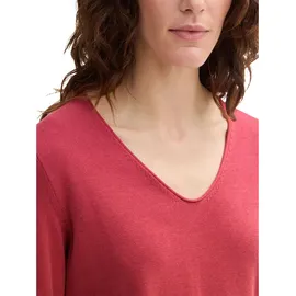 Tom Tailor Front Logo Coin Pullover Mit V-ausschnitt Berry Red M