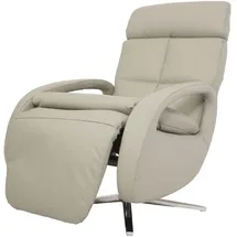 Mendler Relaxsessel HWC-L11, Design Fernsehsessel TV-Sessel Liegesessel, Liegefunktion drehbar, Voll-Leder ~ grau