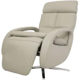 Mendler Relaxsessel HWC-L11, Design Fernsehsessel TV-Sessel Liegesessel, Liegefunktion drehbar, Voll-Leder ~ grau