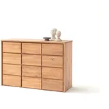 Home Affaire Kommode »Zetra Schubladenschrank, 3x Schublade/3x Tür mit Soft-Close-Function«, Fertig montiert, Eiche Massivholz, Breite 130 cm, beige