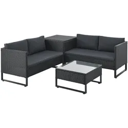 Gartenlounge für 4 Personen Santorini - Schwarz