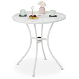 Gartentisch Gartenbeistelltisch Runder Metalltisch Terrassentisch 6,2 kg