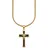 Bruno Banani Kette mit Anhänger Kreuz Venezianerkette Schwarz / Edelstahl, Gold