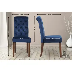 CLP Esszimmerstuhl Lisburn blau/Samt