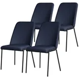 ML-DESIGN Polsterstuhl Esszimmerstühle mit Rückenlehne moderne Design Lounge Küchenstühle (4 St), Esstischstühle 4er Set Dunkelblau Küchenstuhl Polyester bis 120 kg blau