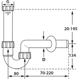 Haas + Sohn Haas Waschtisch-Röhrensiphon 1 1/4, DN32