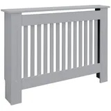 ML-Design ECD Germany Heizkörperverkleidung Landhausstil 112x19x82 cm Grau, MDF lackiert, Heizungsverkleidung Heizkörperabdeckung für Wohnzimmer & Schlafzimmer