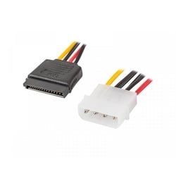 Lanberg Molex (Stecker) 4 PIN zu 2X SATA (Buchse) 15 PIN Kabel 30cm