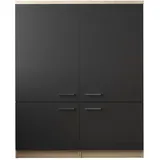 Respekta Küchenmöbel-Set 11 Merle 120 cm Schwarz