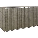 "2024"cloris Mülltonnenbox für 3 Tonnen Grau 207x80x117 cm Poly Rattan - Mülltonnenboxen CHY37045339 - Grau