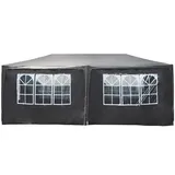 Gartenpavillon 3x6 m Grau, Partyzelt Wasserdicht mit UV-Schutz 50+, Pavillon mit Aufrollbaren Seitenteilen und Fenstern, Outdoor Pavillon für Terrasse Garten Camping & Festivals