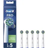 Oral B Oral-B Cross Action elektrische Zahnbürstenköpfe, Packung mit 5 weißen Ersatzbürsten, abgewinkelte Borsten, die sich an jeden Zahn anpassen für eine gründliche Reinigung