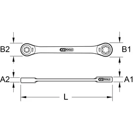 KS Tools GEARplus Torx-E-Doppel-Ratschenringschlüssel E 10 x E 12