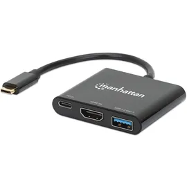 Manhattan USB-C auf HDMI 3-in-1 Docking-Konverter mit Power Delivery USB-C 3.0 [Stecker]