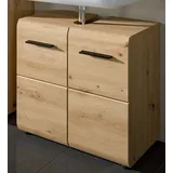 Inn.Furn Waschbeckenunterschrank Cover (Waschtisch Unterschrank in Eiche Artisan, 2-türig, 60 x 54 cm) mit viel Stauraum beige