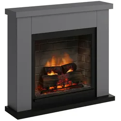 TAGU Premium Frode Kamin grau mit Elektro Insert der neuesten Generation, 3D Flame, Knistersound