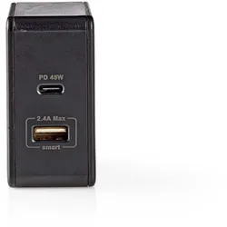 Nedis WCPD45W100BK, Drinnen, USB, Schwarz