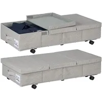 Relaxdays Unterbettkommode 2er Set, 50 L, mit Rollen, HxBxT: