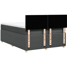 vidaXL Boxspringbett mit Matratze Dunkelgrau 140x200 cm Stoff