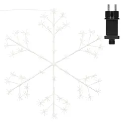 ECD Germany 384 LED Schneeflocke Lichterkette warmweiß innen außen Weihnachtsdeko Ø 120 cm