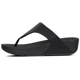 FitFlop Damen Lulu Toe Post - Leather Zehenstütze Sandalen, Schwarz Schwarz 001, 39