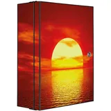 Banjado XXL Medizinschrank Abschliessbar 35x46x15cm Arzneischrank Anthrazit Aus Metall Mit Motiv Sonnenuntergang