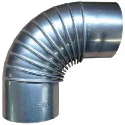 Bertrams Rauchrohrknie (Rippenbogen) ohne Putztür 90° starr /  FAL -  191 x 191 / 80 - silber