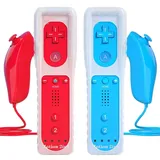 TechKen 2er Set Controller für Wii Remote Plus Controller Wii Fernbedienung mit Motion Plus und Wii Nunchuck Controller