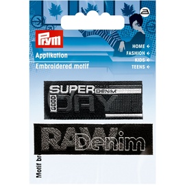 Prym 922010 Applikation Label RAW DENIM/DAY schwarz