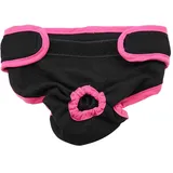 Hundewindeln für Hündinnen, Waschbar Schutzhose Hundewindeln Robuste und Wiederverwendbare Hund Hygieneunterhose aus Baumwolle mit Magictape für Weibliche Haustiere Hunde Welpen(schwarz L)