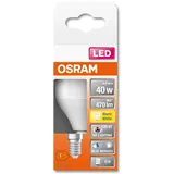 Osram SUPERSTAR+ CLASSIC P 40 FR LED-Lampe, Sockel E14, Miniballform, 4,9W, 470lm, 2700K, warmweißes Licht, stark reduzierter Blauanteil, geringere Augenbelastung, sehr geringer Energieverbrauch