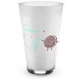 Mr. & Mrs. Panda Glas Milch Keks - Transparent - Geschenk, Milk, Latte Macchiato, Gute Laun, Premium Glas, Hochwertige Verarbeitung
