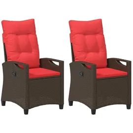 vidaXL Gartenstuhl 56 x 64 x 94 cm braun/rot