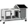 PawHut Kleintierstall mit Freilaufgehege 108 x 58 x 73,5 cm Grau