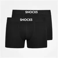 SNOCKS Boxershorts mit Logo Schwarz XL 2er Pack