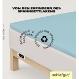 schlafgut Easy Spannbettlaken für Topper Jersey Elasthan 140 x 200 - 160 x 220 cm blue light
