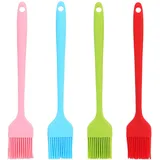 MIRKUZI Backpinsel 4-teiliges Silikon-Backpinsel-Set, essbarer Silikonpinsel, Silikon-Grillpinsel, Koch-Backpinsel, hitzebeständiges Ölpinsel-Set zum Grillen und Backen