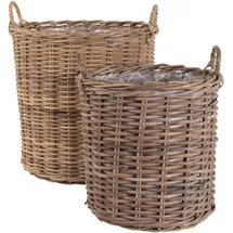 Korbset 2-teilig 38 x 28 x 25 cm braun