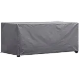 Perel Schutzhülle für Tische bis zu 140 cm, Abdeckplane, Abdeckhülle Garten, Möbel Abdeckung, Schutz Gartenmöbel, Winterabdeckung, grau, rechteckig, 145 x 105 x 75 cm