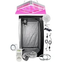 SUPACROP Growbox Indoor-Kulturset, 40 x 40 x 120 cm oder 60 x 60 x 140 cm oder 80 x 80 x 160 cm, LED 200 W Full Spectrum mit Schalter für Wachstum/Blüte