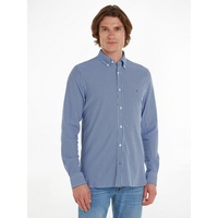 Tommy Hilfiger Langarmhemd »1985 KNIT STRIPE SF SHIRT«, ist körpernah geschnitten, Gr. L - N-Gr, Ultra Blue / Optic White, , 82024753-L N-Gr