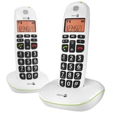 Doro PhoneEasy 100w duo Analoges/DECT-Telefon Anrufer-Identifikation Weiß