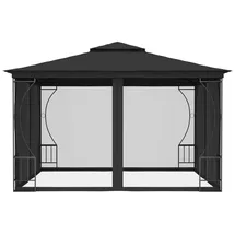 vidaXL Pavillon mit Netz 300x300x265 cm Anthrazit