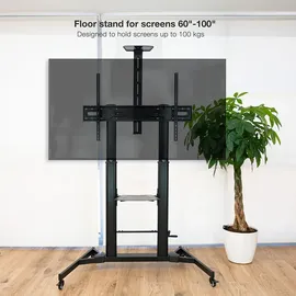 TooQ Zeus FS20400M-B Verstellbarer TV-Bodenständer 60-100 VESA 1000x600 Max 100Kg